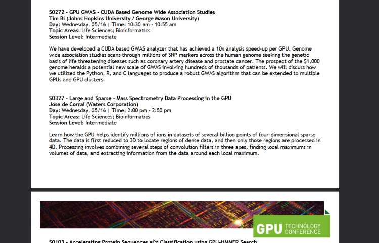 Slide from GPU Technology Conference on GPU GWAS (Genome-Wide Association Studies)